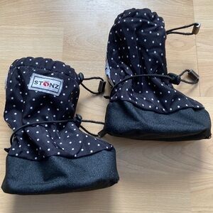 Stonz Black and White Polka Dot Kids Shoes